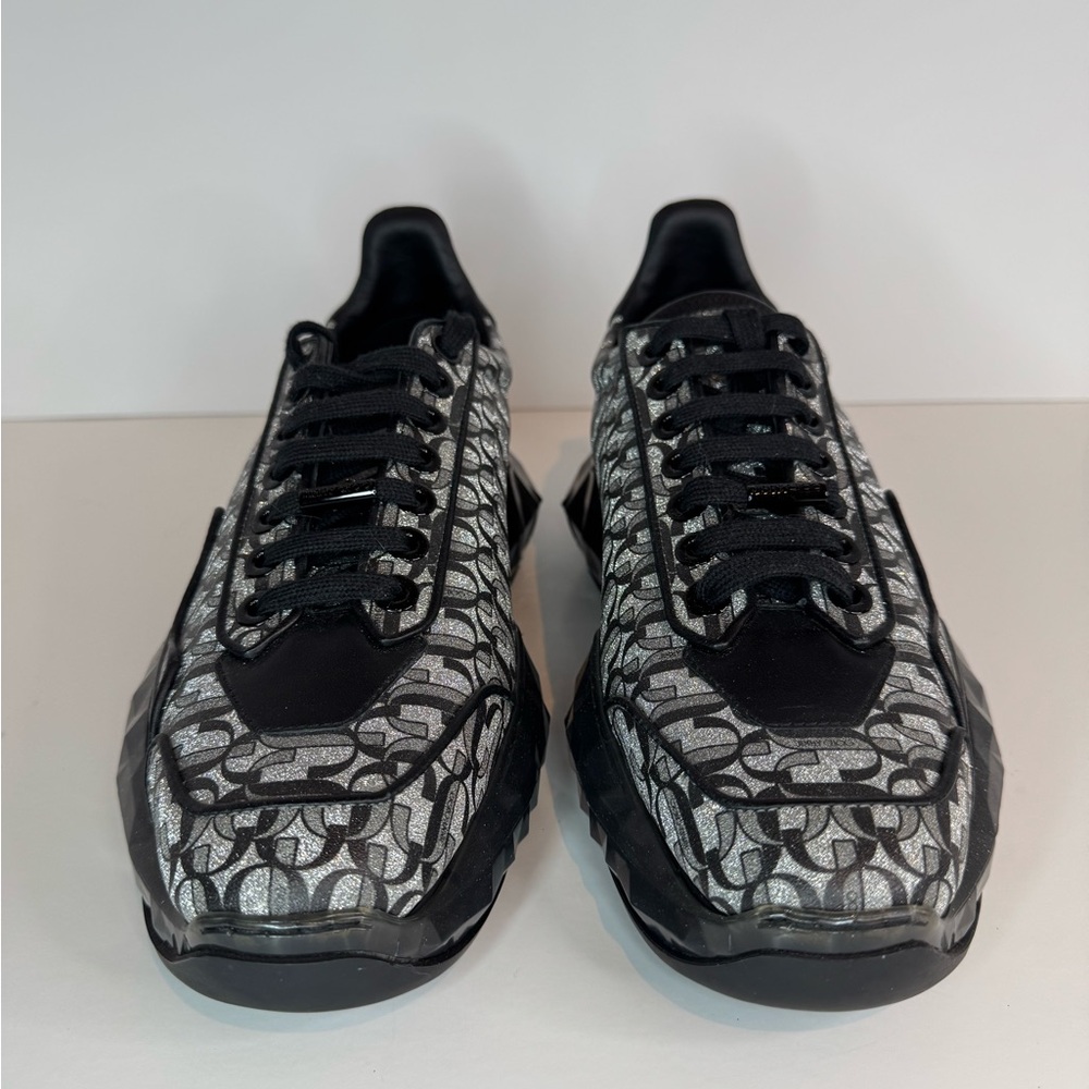 New! Never Worn! Jimmy Choo Men’s Black and Silver Sneakers!